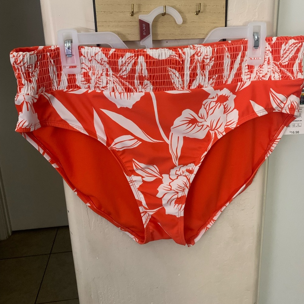NWT Time and Tru orange and white bikini bottom, Size 1X